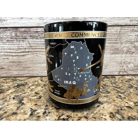 Vintage Kapan-Kent 22K Gold Operation Desert Storm Kuwait Liberated Coffee Mug  - Picture 2 of 9